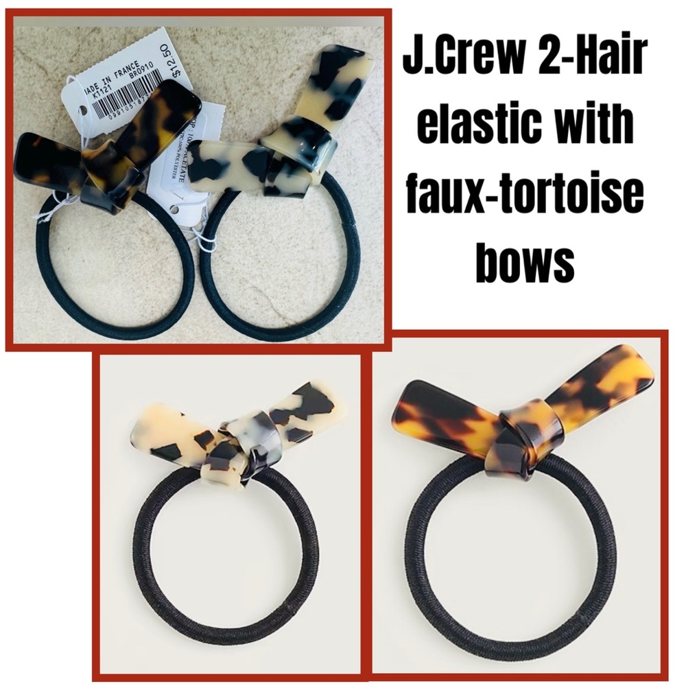 J.Crew 2-Hair elastic with faux-tortoise bows